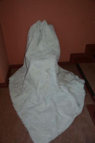 Lammfelldecke Schneeflocke Naturweiß geschoren 210x160cm